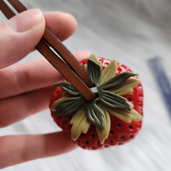 Large Red Strawberry Keychain/bag Charm - Picture 7 of 8